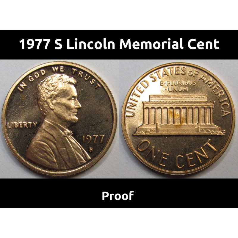 1977 S Lincoln Memorial Cent - vintage proof American penny