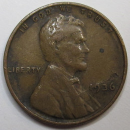 1936 Lincoln Wheat Cent - lamination error - unique penny