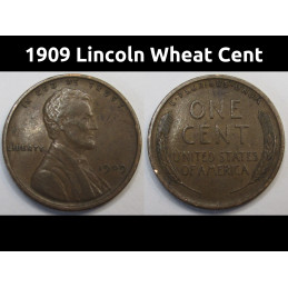 1909 Lincoln Wheat Cent - antique better condition first year of issue wheat penny