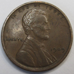 1909 Lincoln Wheat Cent - antique better condition first year of issue wheat penny