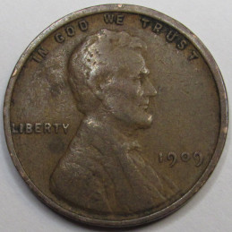 1909 VDB Lincoln Wheat Cent - antique first year of issue American VDB penny