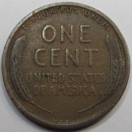 1909 VDB Lincoln Wheat Cent - antique first year of issue American VDB penny