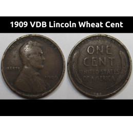 1909 VDB Lincoln Wheat Cent - antique first year of issue famous VDB wheat penny