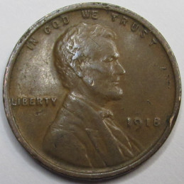 1918 Lincoln Wheat Cent - antique higher grade American wheat penny