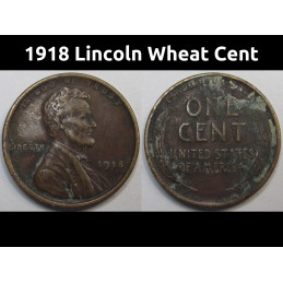 1918 Lincoln Wheat Cent - antique American wheat penny coin