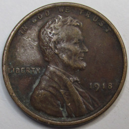 1918 Lincoln Wheat Cent - antique American wheat penny coin