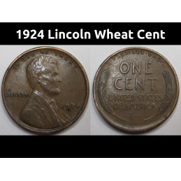 1924 Lincoln Wheat Cent - higher grade antique twenties American penny