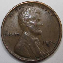 1924 Lincoln Wheat Cent - higher grade antique twenties American penny