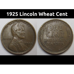 1925 Lincoln Wheat Cent - antique higher grade American wheat penny coin