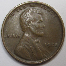 1925 Lincoln Wheat Cent - antique higher grade American wheat penny coin