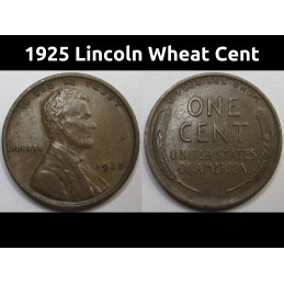 1925 Lincoln Wheat Cent - antique higher grade antique American wheat penny