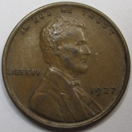 1927 Lincoln Wheat Cent - antique higher grade American wheat penny coin