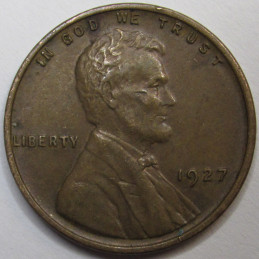 1927 Lincoln Wheat Cent - antique higher grade American wheat penny