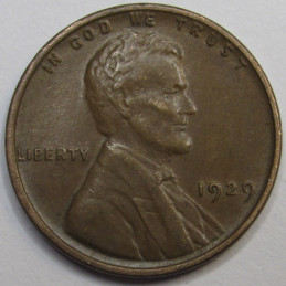 1929 Lincoln Wheat Cent - antique higher grade American wheat penny