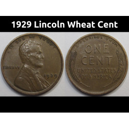 1929 Lincoln Wheat Cent - higher grade antique twenties wheat penny