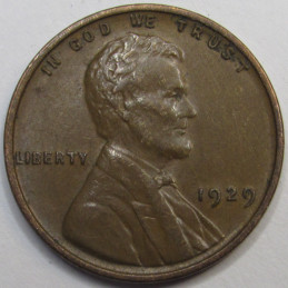 1929 Lincoln Wheat Cent - higher grade antique twenties wheat penny