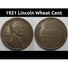 1921 Lincoln Wheat Cent - antique early twenties American wheat penny