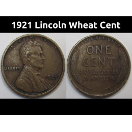 1921 Lincoln Wheat Cent - antique higher grade American wheat penny