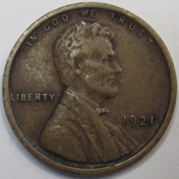 1921 Lincoln Wheat Cent - antique higher grade American wheat penny