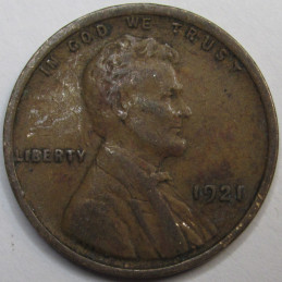 1921 Lincoln Wheat Cent - antique early twenties American wheat penny coin