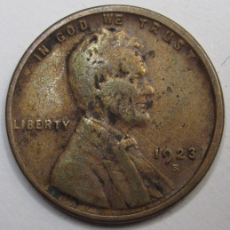 1923 S Lincoln Wheat Cent - antique San Francisco mintmark American wheat penny