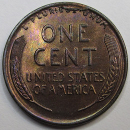 1930 Lincoln Wheat Cent - antique beautiful uncirculated toned wheat penny