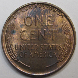 1938 D Lincoln Wheat Cent - antique D mintmark uncirculated wheat penny