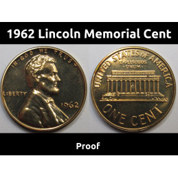 1962 Lincoln Memorial Cent - proof - beautiful flashy vintage American penny