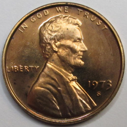 1973 S Lincoln Memorial Cent - vintage S mintmark proof penny