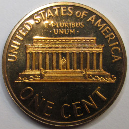 1974 S Lincoln Memorial Cent - vintage San Francisco mintmark American proof penny