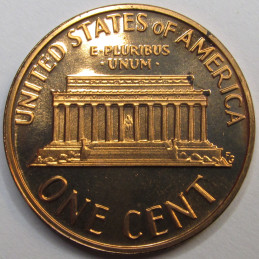 1975 S Lincoln Memorial Cent - vintage S mintmark American proof penny