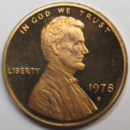 1978 S Lincoln Memorial Cent - vintage San Francisco mintmark American proof penny