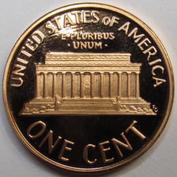 1987 S Lincoln Memorial Cent - flashy vintage American proof penny