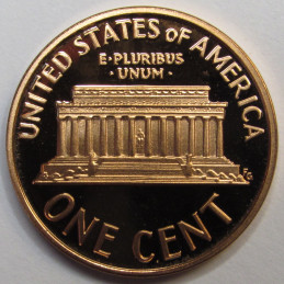 1990 S Lincoln Memorial Cent - vintage flashy ninetimes American proof penny