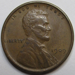 1909 VDB Lincoln Wheat Cent - antique higher grade American first year wheat penny