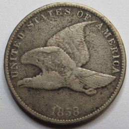 1858 Flying Eagle Cent - Small Letters - pre Civil War era cupronickel penny