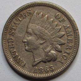 1863 Indian Head Cent - historic Civil War era curponickel penny