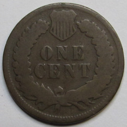 1874 Indian Head Cent - better date antique American penny