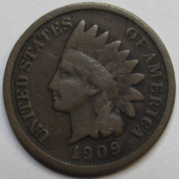 1909 Indian Head Cent - historic final year of issue antique American penny