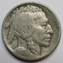 1913 Buffalo Nickel - Type 1 - antique first year of issue nickel with raised mound