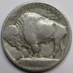 1913 Buffalo Nickel - Type 2 - antique first year of issue coin with flat ground