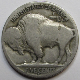 1914 D Buffalo Nickel - antique key date Denver mintmark American coin