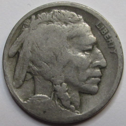 1917 D Buffalo Nickel - antique Denver mintmark American Indian coin