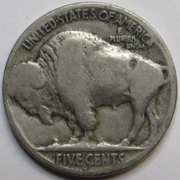 1917 D Buffalo Nickel - antique Denver mintmark American Indian coin