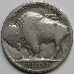 1918 D Buffalo Nickel - antique Denver mintmark antique American Indian coin