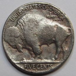 1919 D Buffalo Nickel - better date Denver mintmark antique American Indian coin