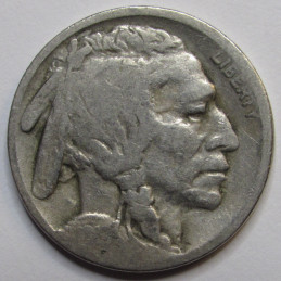 1919 S Buffalo Nickel - antique San Francisco mintmark American Indian coin