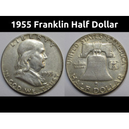 1955 Franklin Half Dollar - vintage low mintage American coin