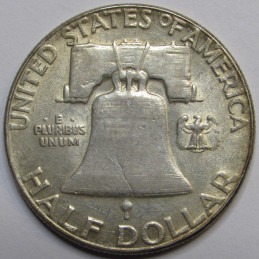 1955 Franklin Half Dollar - vintage low mintage American coin