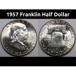 1957 Franklin Half Dollar - vintage higher grade uncirculated American coin